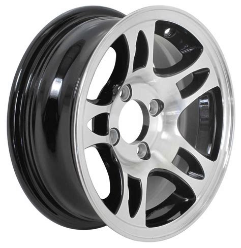 Aluminum Hwt Series S5 Trailer Wheel 13 X 5 Rim 4 On 4 Black