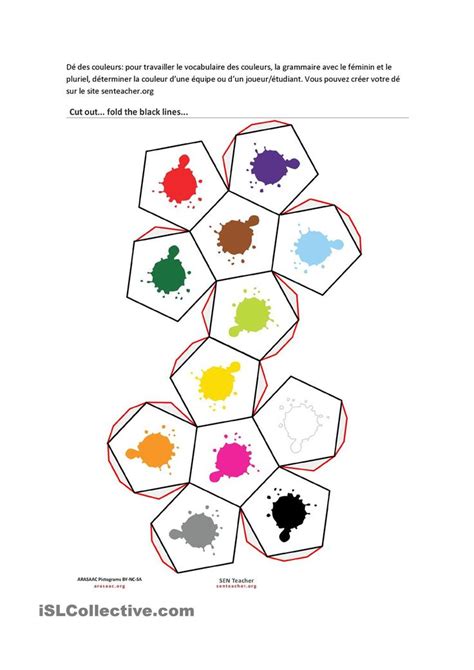 de des couleurs fiches pedagogiques jeux  imprimer couleur