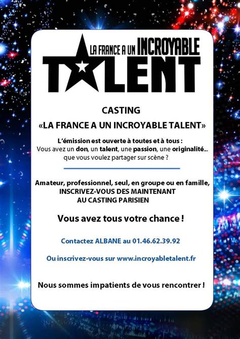 Casting Pour La France A Un Incroyable Talent