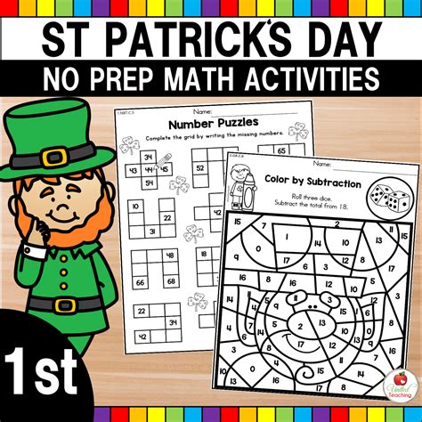 St Patricks Day Math Activities For 1st Grade United Teaching