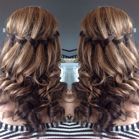Waterfall Braid And Curls By Maria Braids With Curls Hair Studio