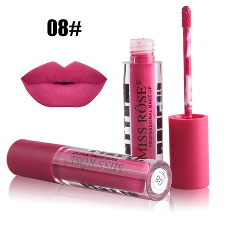 Miss Rose Velvet Matte Lip Gloss 12 Colors Peach Lipstick Waterproof Long Lasting Sexy Red Lip