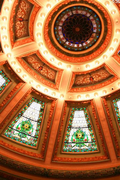 Stained Glass Details Of Skylight Dome Of Senate Chamber Of Mississippi