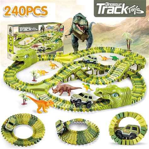 Buy Earsoon Dinosaur Race Track Car Toy Set 240 Pcs Flexible Train