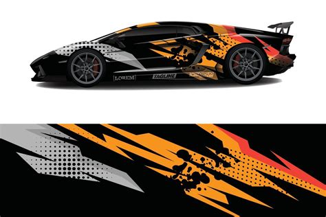 Car Wrap Graphic Racing Abstract Background For Wrap And Vinyl Sticker
