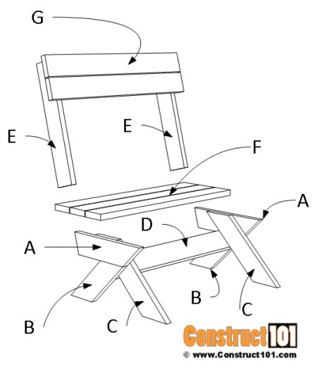 2x6 Outdoor Bench Plans Construct101