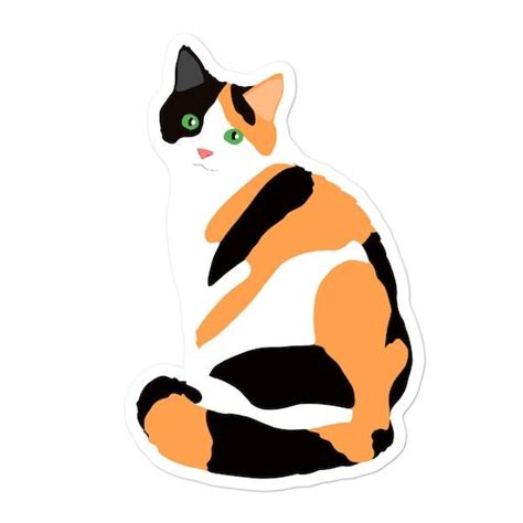 Calico Cat Sticker Calico Lover Calico Mom Calico Drawing Etsy