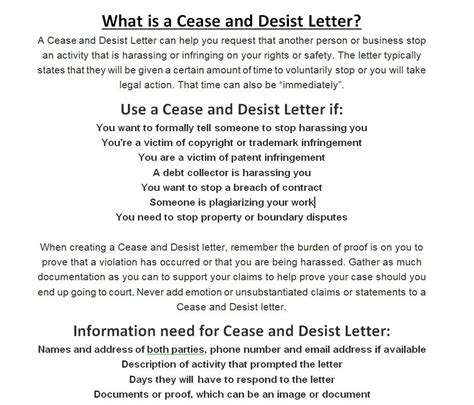 Cease And Desist From Trespassing Letter Template Ms Word Docx Digital