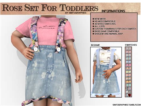 Sls Rose Set Toddler Hq Newmesh By Simtographies Sims 4 Toddler