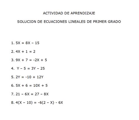 Web Math Cbtis No 140 Actividad De Aprendizaje Ecuaciones Lineales