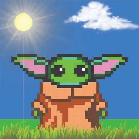 Incredible Baby Yoda Pixel Art References