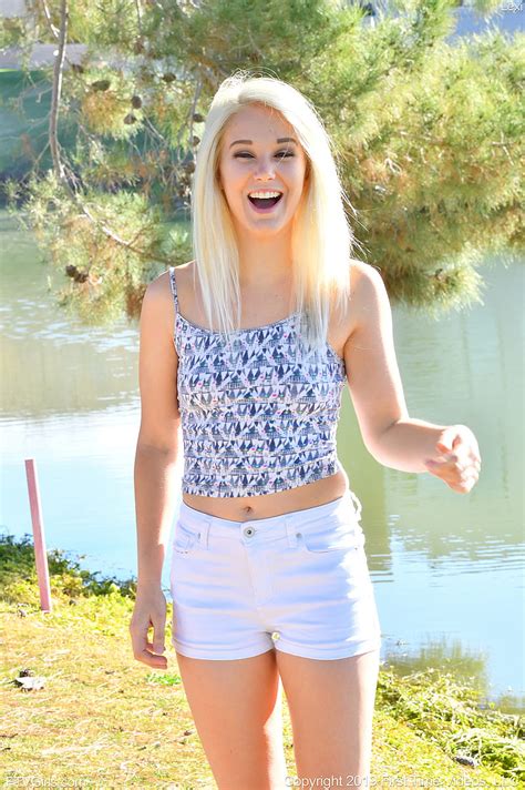 Cleo Marie Blonde Shorts Model Outdoors Smile Pigtails Hd