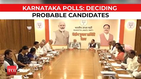 karnataka assembly polls pm modi attends bjp cec meet to finalise candidates youtube