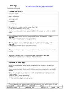 subcontractor competence safety form