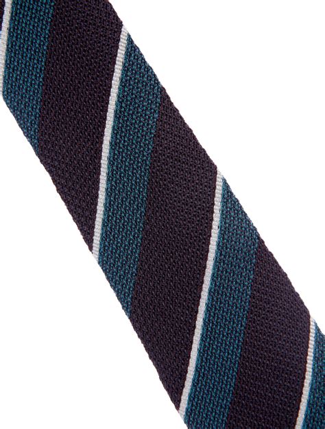 Burberry Silk Knit Tie Blue Pattern Mens Ties Bur82539 The Realreal