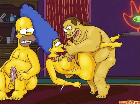 Los Simpsons Marge Homero Y El Tipo De Las Historietas