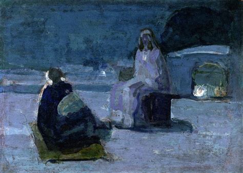 Study For Christ And Nicodemus On A Rooftop Painting Henry Ossawa