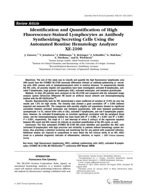 Pdf Identification And Quantification Of High Fluorescence Stained