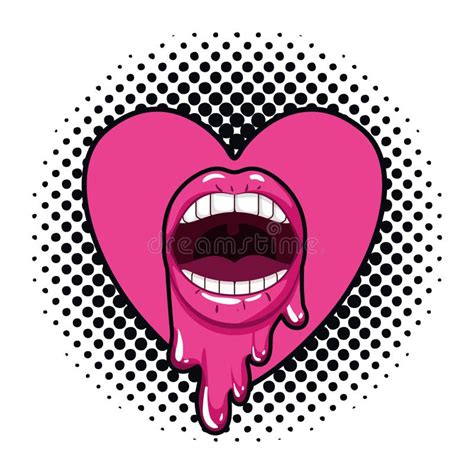 Female Mouth Dripping Isolated Icon Stock Vector Illustration Of