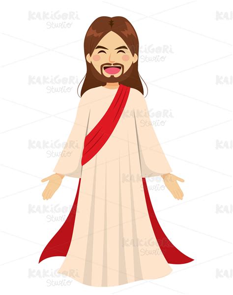 Jesus Christ Standing Clipart Vector Illustration 05191 Kakigori Studio