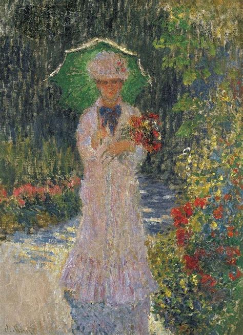 Claude Monet Camille With Green Parasol Rare Monet Painting Of His