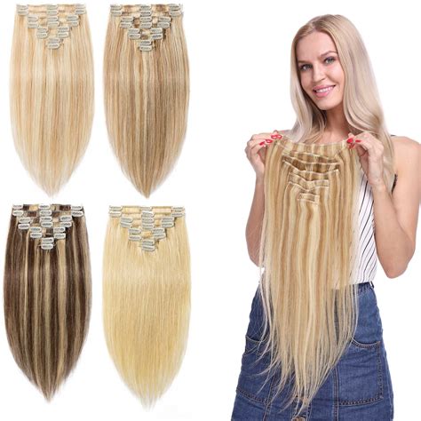 S Noilite Remy Human Hair Extensions Clip In Hair Grade A Quality Full Head Pcs Clips