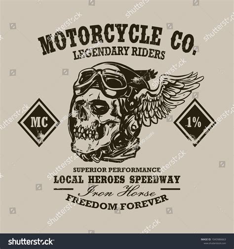 Custom Vintage Motorcycle Print Logos Design Stock Vector Royalty Free