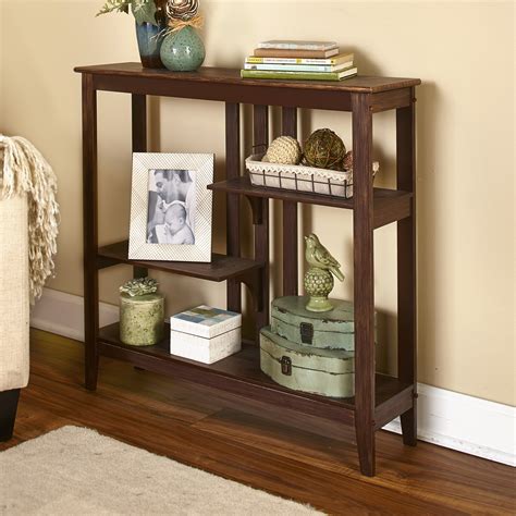 Distressed Finish Console Table Narrow Hallway Table With Display