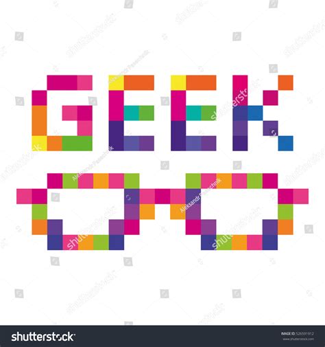 Geek Glasses Colored Pixels Computer Logo Stock Vector Royalty Free 526591912 Shutterstock