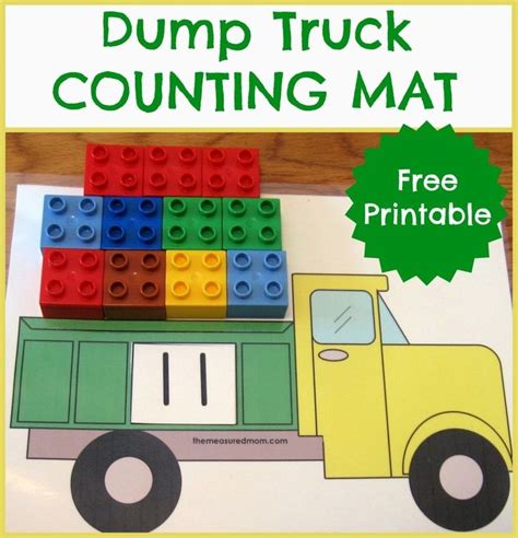 Printable Counting Mat Fill The Dump Truck The Measured Mom