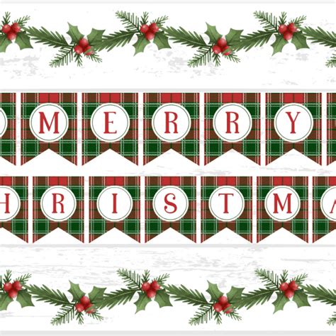 Free Merry Christmas Banner Printables Prudent Penny Pincher