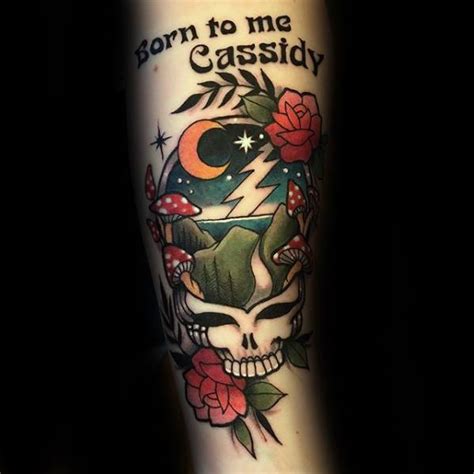 50 grateful dead tattoo designs for men rock band ink ideas