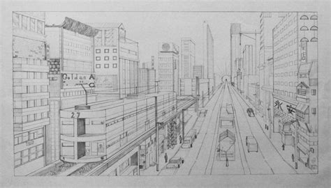 Perspective Drawing 1 Point Cityscape By Hahn719 On Deviantart