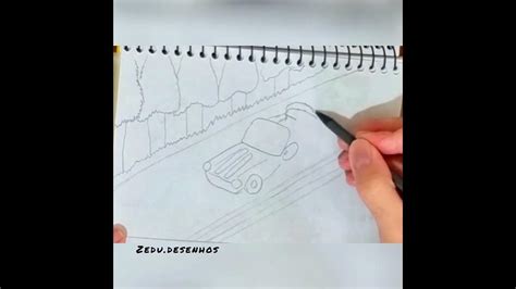 Como Desenhar Uma Estrada Com árvores 🌳 Desenho Zedudesenhos Youtube
