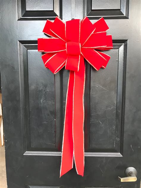 Xl Christmas Wreath Bow Christmas Bow For Wreath Handmade Etsy Uk