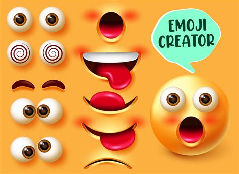 emoji creator vector set emoticon 3d character kit with editable face porn sex picture