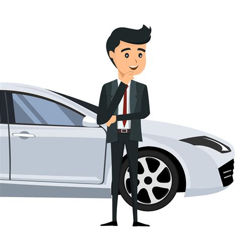 Young Businessman In Front Of His Car 1314264 Vector Art At Vecteezy