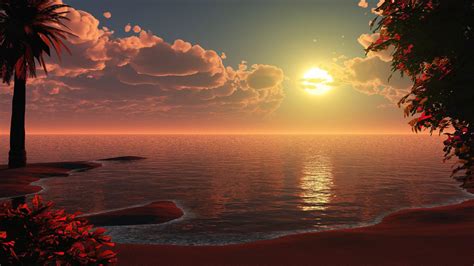 1920x1200 Beautiful Beach Sunset Artwork 1080p Resolution Hd 4k Wallpapers Images Backgrounds