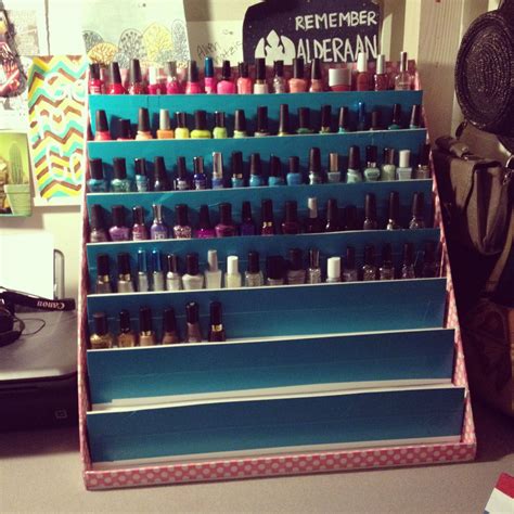 You can do it too! DIY Nail Polish Rack | Diy nail polish, Diy nail polish rack, Nail polish storage diy