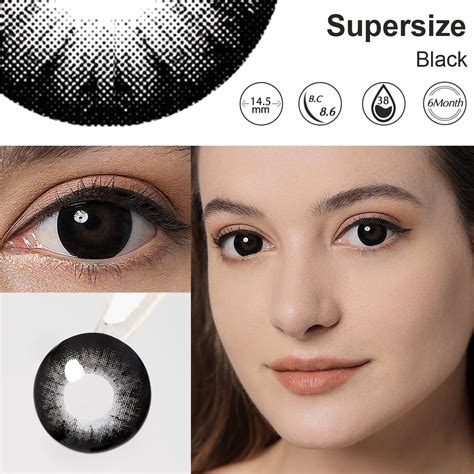 Supersize Black Colored Contacts With Enlarge Effect Twinklens