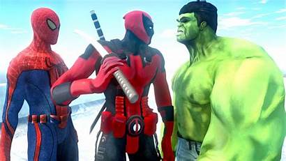 Hulk Spider Deadpool Epic Battle Wallpapers Wallpaperaccess
