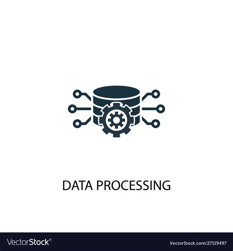 Data Processing Icon Simple Element Royalty Free Vector