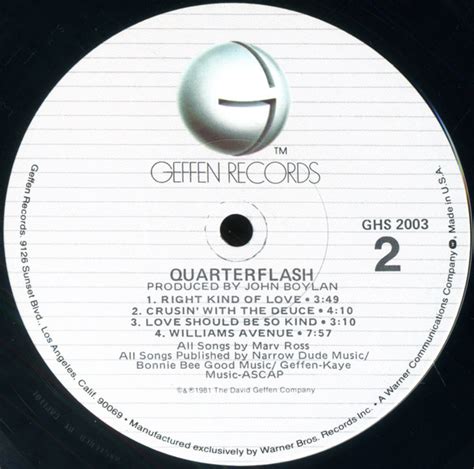 Quarterflash Quarterflash Used Vinyl High Fidelity Vinyl Records