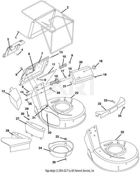 Ariens 911134 005000 Lm21sw Parts Diagram For Mower Pan And Bag