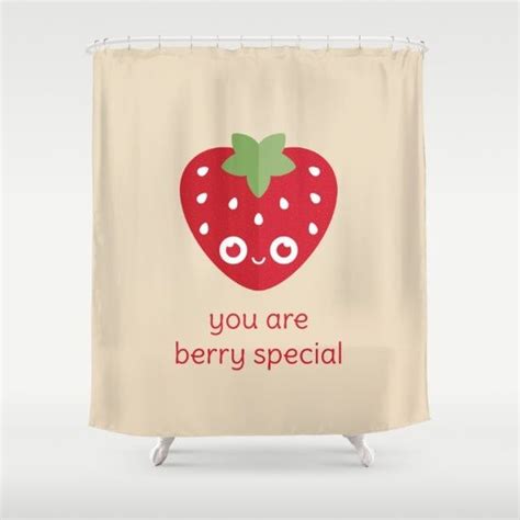 You Are Berry Special Shower Curtain Pun Puns Strawberry