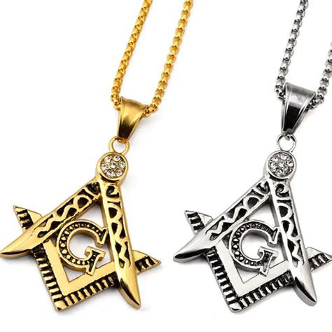 Masonic Pendant Stainless Steel Necklace Vintage Hiphop Jewelry