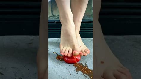 Feet Crush Food Tomato Youtube