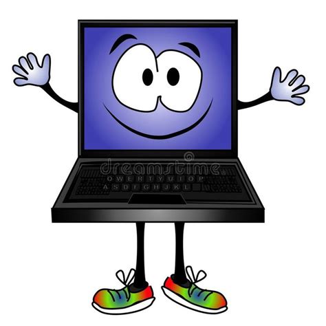 Cheerful Cartoon Laptop