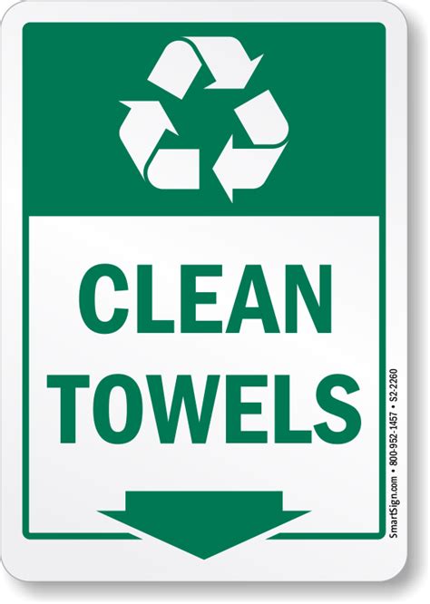 Clean Towels Graphic Recycling Label, SKU: S2-2260 | Clean towels, Towel, Cleaning