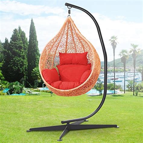 Black Solid Steel C Frame Chair Hammock Stand Construction Porch Swing